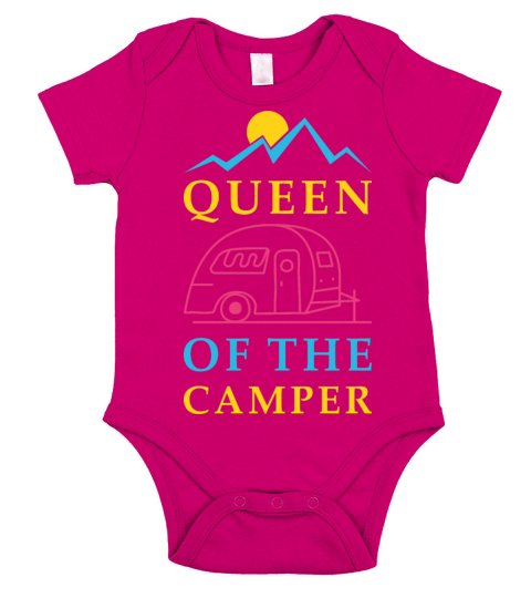 Queen of the RV - Camping Camper Vacation Gift Short Sleeve Baby One-Piece