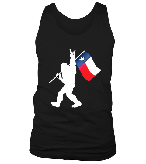 Bigfoot rock and roll texas flag shirt Tank Top Unisex