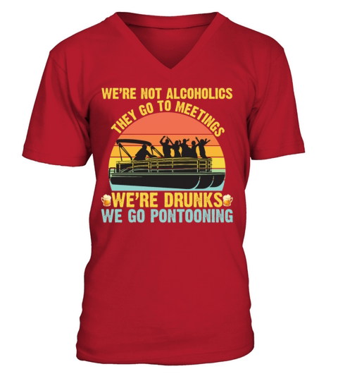 Were Drunks Go Pontooning Vintage Men's V-Neck T-shirt