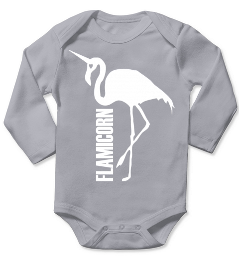 flamingo unicorn hybrid creature hybrids white Long Sleeve Baby One-Piece
