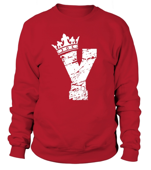Alphabet T Shirt- Initial Letter Y And King Queen Crown Tee Sweatshirt Unisex