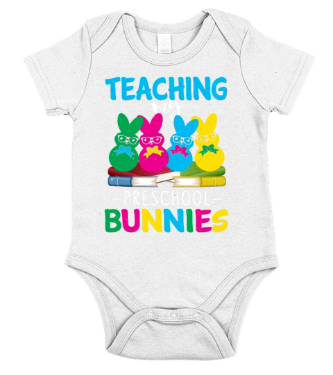 Preschool Teacher Cute Bunny Egg Day Easter Sunday Short Sleeve Baby One-Piece