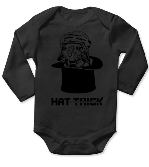 HAT TRICK - BLACK T shirt Long Sleeve Baby One-Piece