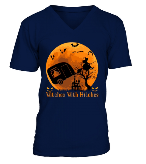 Witches With Hitches T-Shirt Halloween Camper Camp Men's V-Neck T-shirt