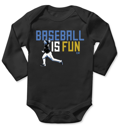 Brett Phillips Baseball is fun Long Sleeve Baby One-Piece