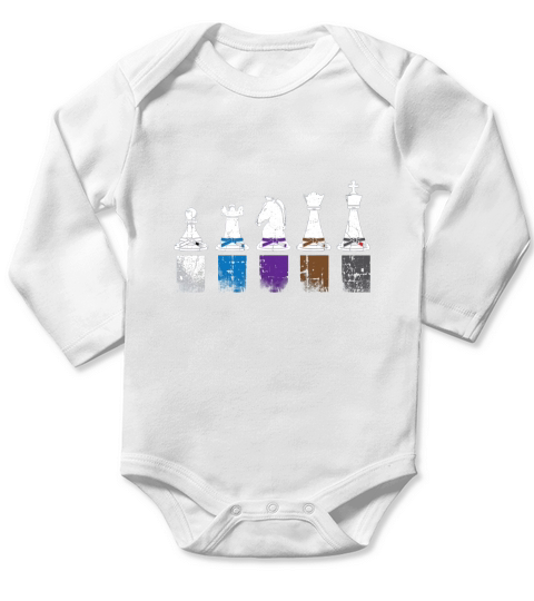 Jiu jitsu Belt Rank Chess Vintage BJJ Long Sleeve Baby One-Piece