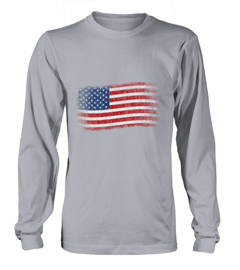 American Flag Patriotic Gift Vintage USA Flag Women's Long Sleeve