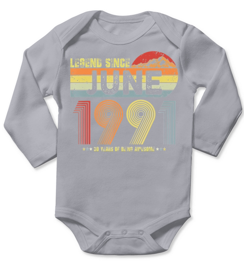 30th Birthday Legend Since 1991 Vintage 30 Years Long Sleeve Baby One-Piece