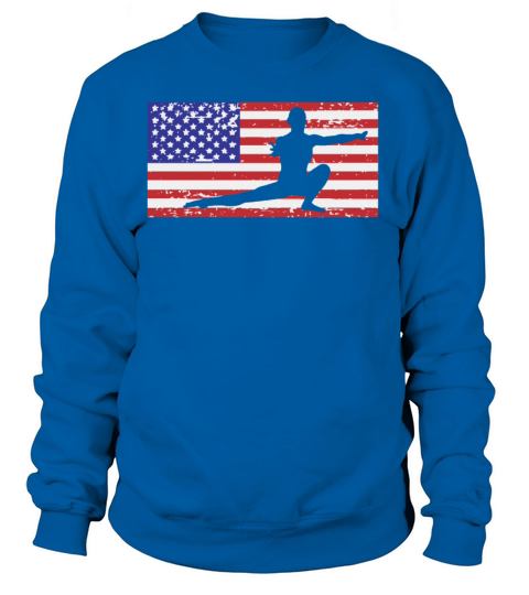 American Flag Vintage USA Flag Acrobatics Gymnast Women's Sweatshirt