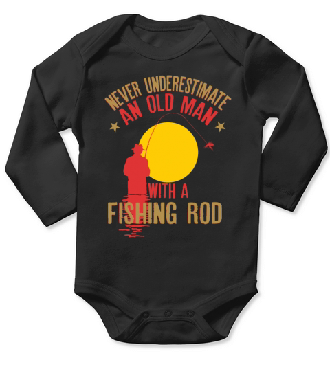 Mens Never Underestimate An Old Man With a Long Sleeve Baby One-Piece