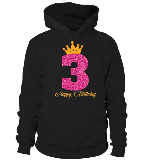 Happy Birthday Girly Princess Pink with Crown Women's Hoodie