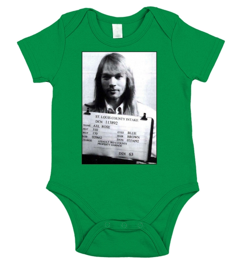 Axl Roses Mugshot 1992 TShirt Short Sleeve Baby One-Piece