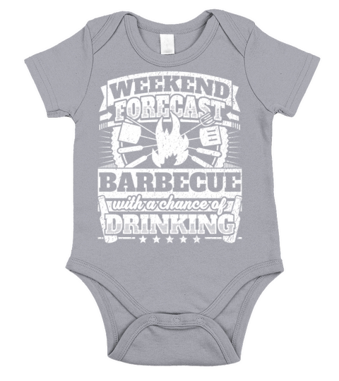 Weekend Forecast Barbecue Drinking Tee Short Sleeve Baby One-Piece