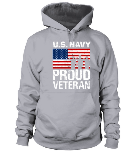 Proud Veteran US Navy Red White Blue Flag Patriotic Design Great for 4th of July Women's Hoodie