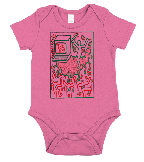 Keith Haring Funny Scene Short Sleeve Baby One-Piece
