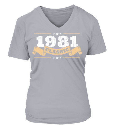 Anniversary 1981 Classic Matching Couple Distresse Women's V-Neck T-shirt