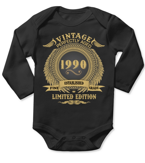 Vintage Perfectly Aged 1990 Limited Edition Long Sleeve Baby One-Piece