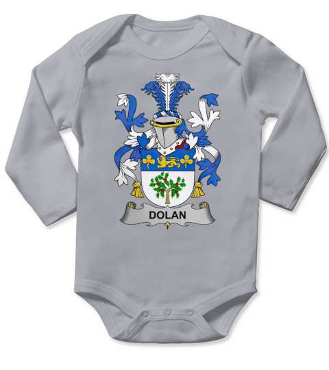 Dolan Family Crest Irish Family Crests II Long Sleeve Baby One-Piece
