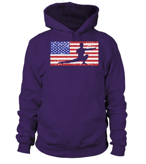 American Flag Vintage USA Flag Acrobatics Gymnast Women's Hoodie
