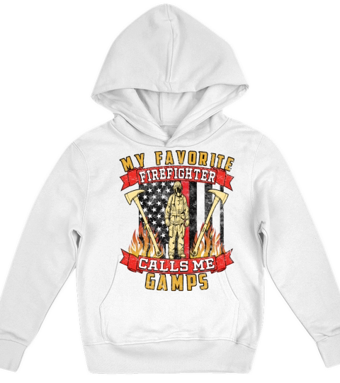 My Favorite Firefighter Calls Me Gamps Kids Hoodie
