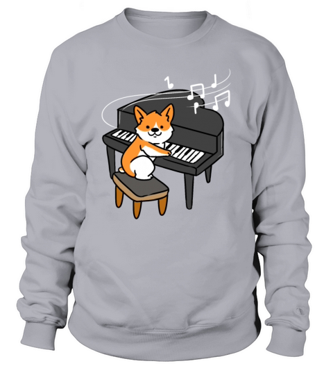 Corgi Playing Piano Women's Sweatshirt
