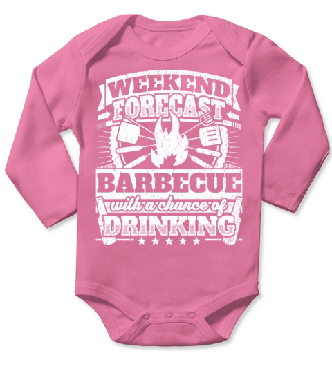 Weekend Forecast Barbecue Drinking Tee Long Sleeve Baby One-Piece