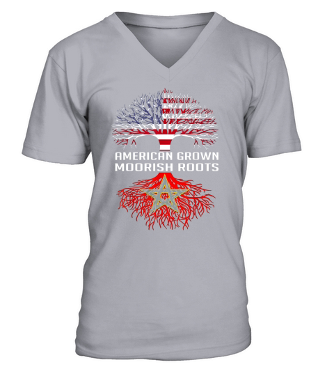 American Grown Moorish Roots Proud Moors Moorish Moroccan V-Neck T-shirt