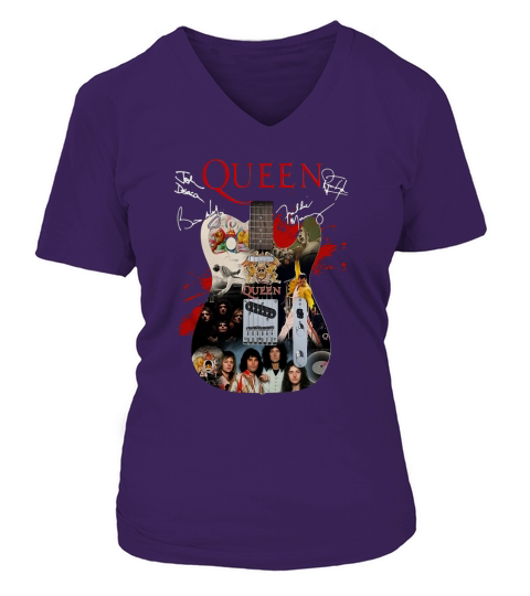 Queen Freddie Mercury guitarist signatures shirt V-neck T-Shirt Woman