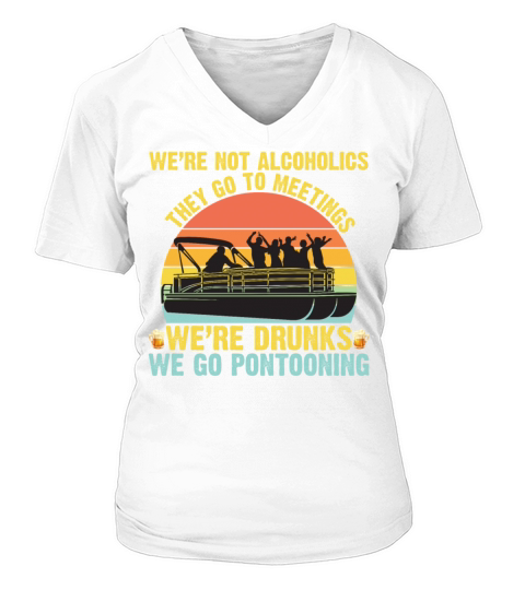 Were Drunks Go Pontooning Vintage Women's V-Neck T-shirt