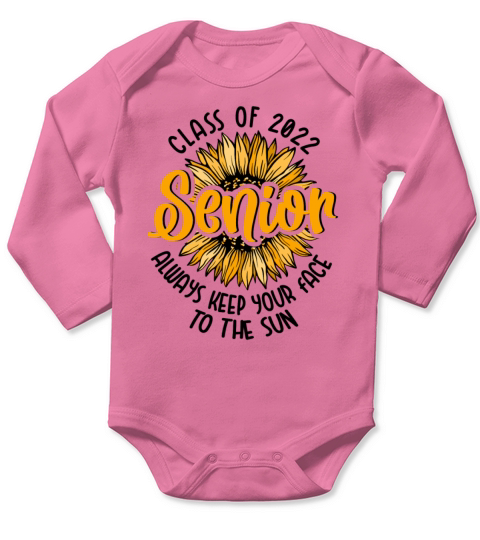 Class Of 2022 Senior Sunflower Vintage Long Sleeve Baby One-Piece