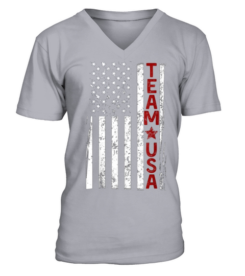 USA Flag Olympic Games 2021 Vintage Team USA Men's V-Neck T-shirt