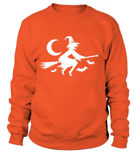 halloween witch with broom Women's Sweatshirt