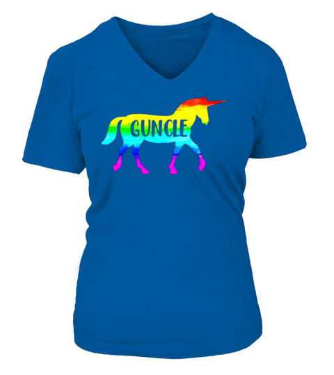 LGBT Proud Guncle Unicorn Shirth V-neck T-Shirt Woman
