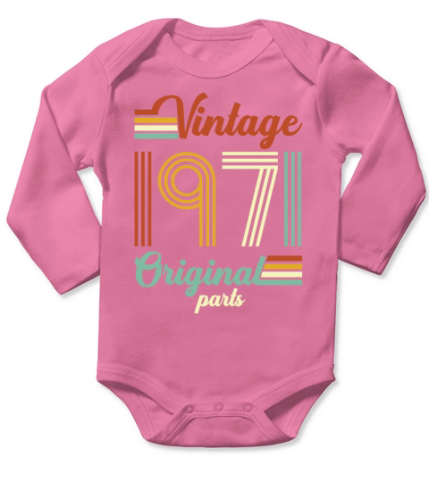 Vintage 1971 Original Long Sleeve Baby One-Piece