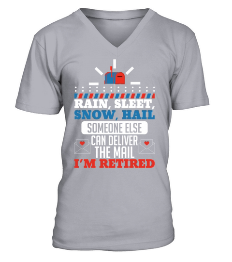 Funny Retired Postal Worker Mailman Retirement Gif Men's V-Neck T-shirt