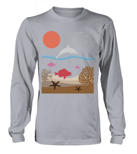 Sea Underwater Animals Dolphin Fishes Gift Men's Long Sleeve