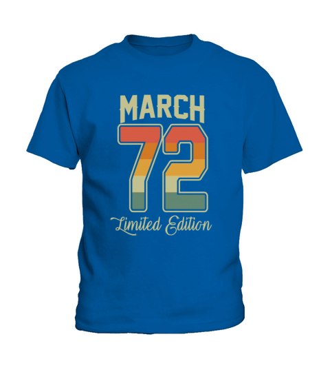 Vintage 50th Birthday March 1972 Sports Gift Kids T-Shirt