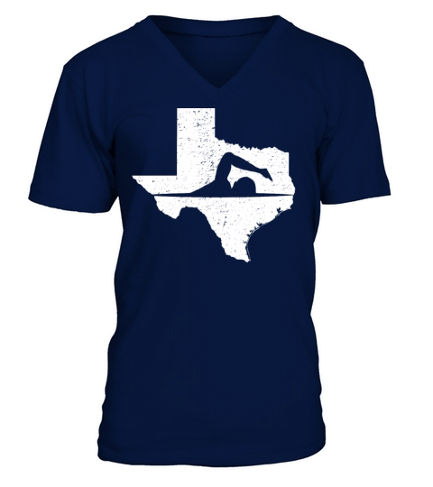 Texas Map Swimmer Men's V-Neck T-shirt