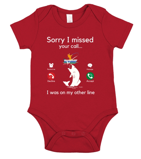 Sorry I missed your call funny fishing lover Short Sleeve Baby One-Piece