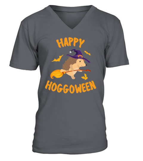 Happy hoggoween funny hedgehog halloween costume Men's V-Neck T-shirt