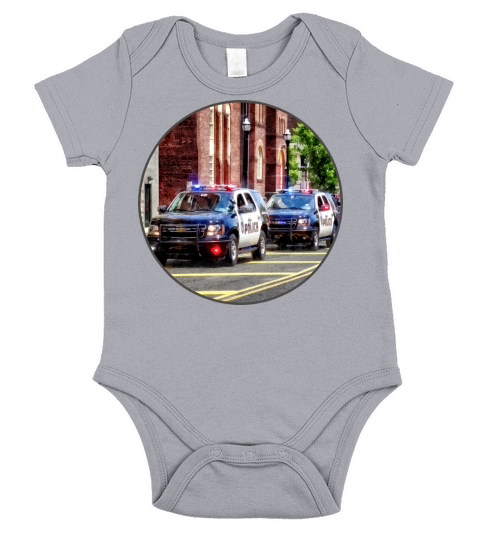 Line of Police Cars Short Sleeve Baby One-Piece