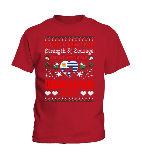 Santa Sent Uruguayan Wife Christmas Ugly Sweater Sweatshirt Kids T-Shirt