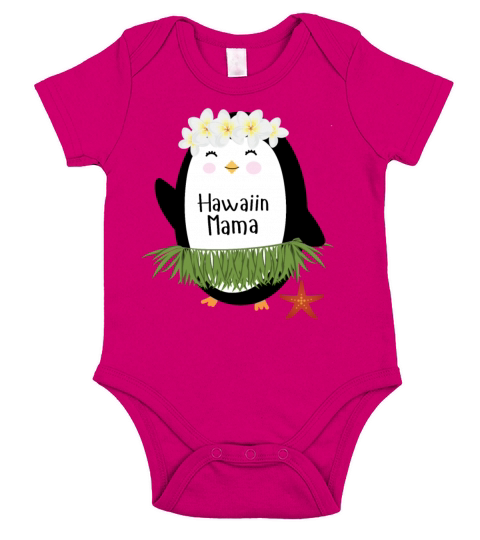 Hawaiin Mama Penguin Luau - For Women Short Sleeve Baby One-Piece