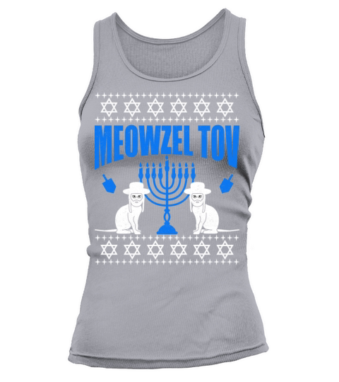 Meowzel Tov Jewish Hanukkah Chanukah Ugly Cat Women's Tank Top