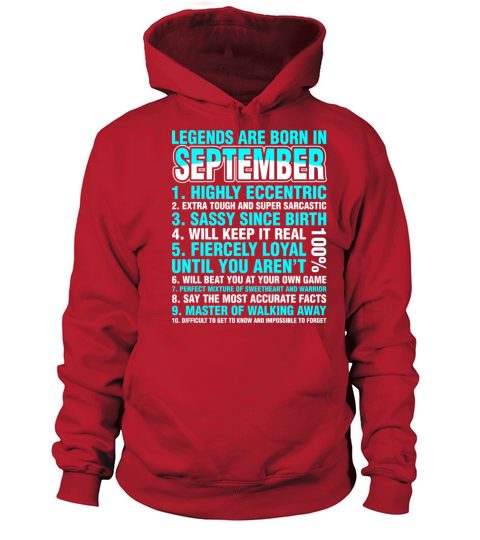 Legends Are Born In September Women's Hoodie
