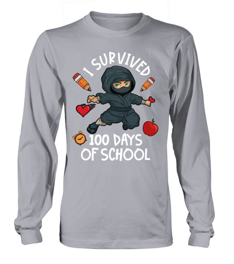 100 Days Of School Ninja Men's Long Sleeve