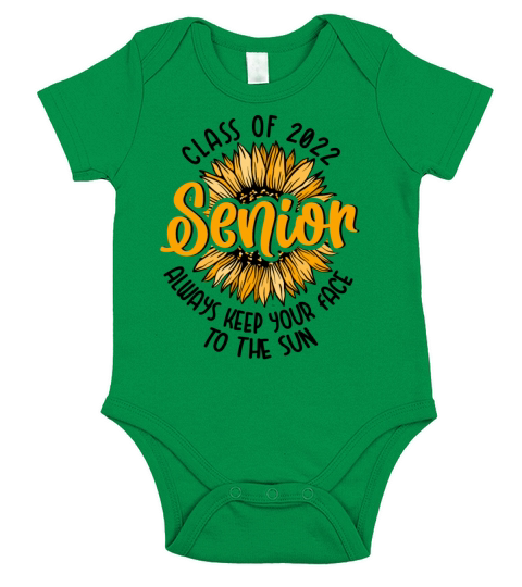 Class Of 2022 Senior Sunflower Vintage Short Sleeve Baby One-Piece
