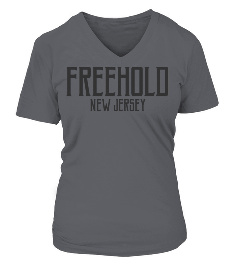 Freehold New Jersey Nj Vintage Text Black With Bla Women's V-Neck T-shirt