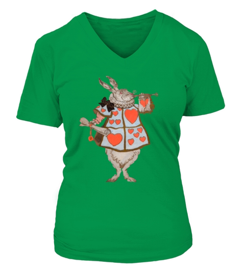 White Rabbit with Herald s Costume Design Women's V-Neck T-shirt