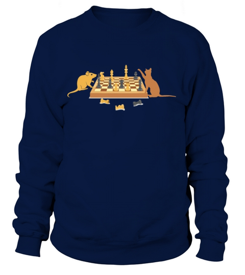 Mice and cat play chess Women's Sweatshirt